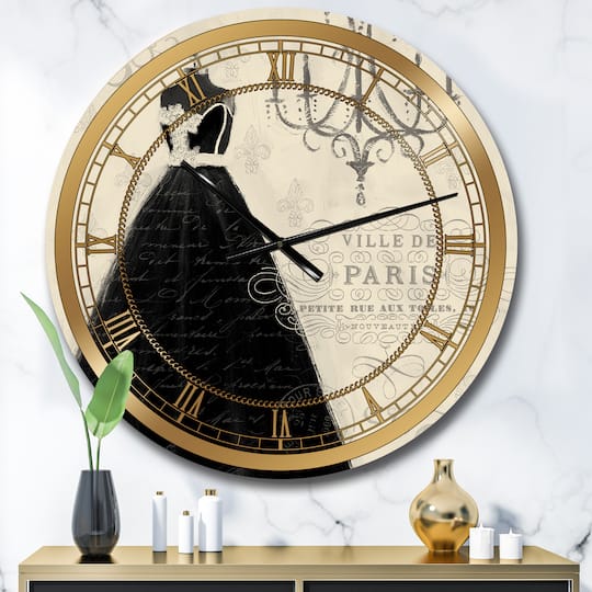 Designart 'French Chandeliers Couture Iv Glam Wall Clock